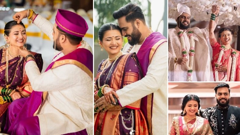 Dnyanada Ramtirthkar Wedding and Reception Photos and Videos: &lsquo;Shaadi Mubarak&rsquo; Actress Weds Cinematographer Harshad Gaikwad (Watch)