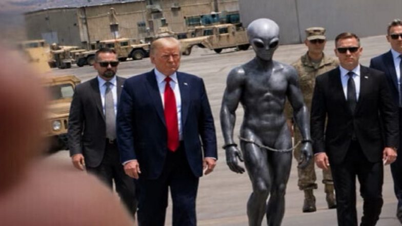 Donald Trump Shares AI-Generated Alien Photo on Truth Social Amid Broad Online Posting Spree