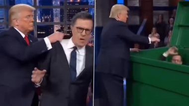 Donald Trump Shares AI Video of Throwing &lsquo;The Late Show&rsquo; Host Stephen Colbert Into Dustbin