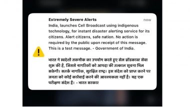 'Emergency Severe Alert' Test: India Launches Disaster Information System, Citizens Receive Messages on Mobile Phones