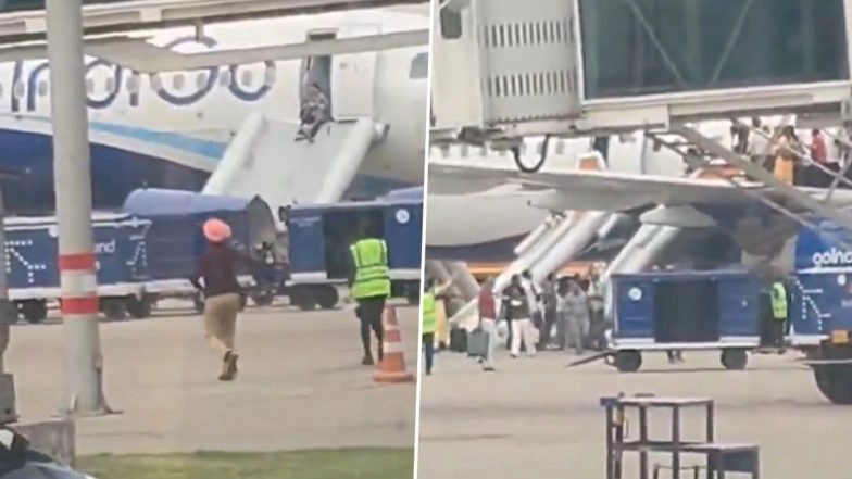 IndiGo Flight: Power Bank Catches Fire on Flight 6E 108 at Mohali Airport in Punjab; Passengers Evacuated Safely (Watch Video)