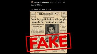 Did &lsquo;The Hindu&rsquo; Publish a &lsquo;Don&rsquo;t Buy Gold&rsquo; Appeal From Indira Gandhi in 1967? Here&rsquo;s the Fact Check of the Viral Photo