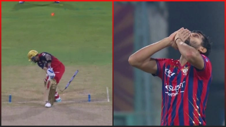 Virat Kohli Wicket Video: Prince Yadav Cleans Up Star Batter With 140kph Delivery During LSG vs RCB IPL 2026 Clash