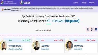Koridang Bypoll Election Result 2026: BJP&rsquo;s Daochier I Imchen Wins Nagaland&rsquo;s Seat