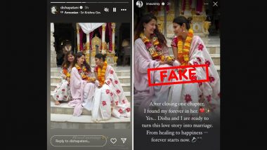 Fact Check: Mouni Roy and Disha Patani &lsquo;Marriage&rsquo; Photo Goes Viral &ndash; Fake or Real? Did a Wedding Take Place?