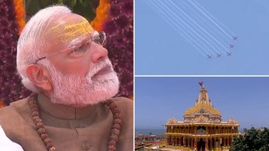 Indian Air Force&rsquo;s Suryakiran Flypast in Somnath Fills Hearts With Pride, Says PM Narendra Modi (Watch Video)