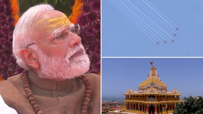 Indian Air Force’s Suryakiran Flypast in Somnath Fills Hearts With Pride, Says PM Narendra Modi (Watch Video)