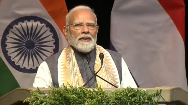 PM Modi in Netherlands: India Dreaming Big, Youth Aspires To Lead in AI and Semiconductors, Says Prime Minister Narendra Modi (Watch Video)
