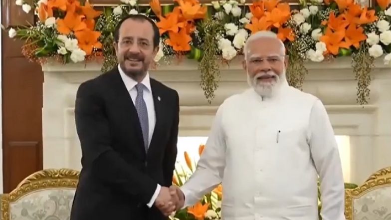 PM Narendra Modi, Cyprus President Nikos Christodoulides Hold Bilateral Talks in Delhi (Watch Videos)
