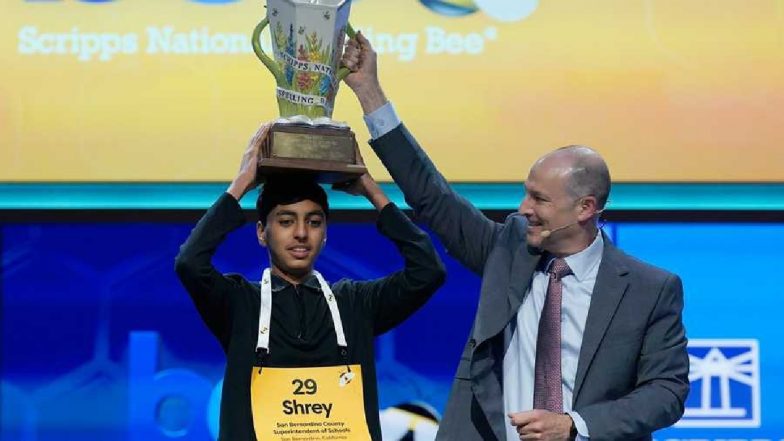 Indian-American Teen Shrey Parikh Wins Scripps National Spelling Bee 2026 With Record 32 Words (Watch Video)