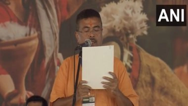 West Bengal CM Oath Taking Ceremony: Suvendu Adhikari Takes Oath As First BJP Chief Minister of State at Brigade Parade Ground (Watch Video)