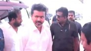 Vijay Swearing-In Ceremony: TVK Chief Arrives at Jawaharlal Nehru Stadium To Take Oath As Tamil Nadu CM (Watch Video)