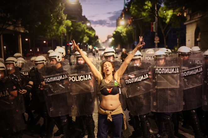 Clashes in Belgrade: Protesters and Riot Police Face off After Rally