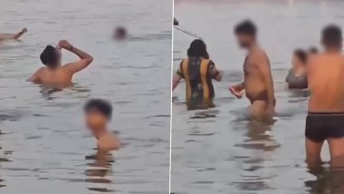 Varanasi: Viral Video Shows Youth Drinking Beer in River Ganga in Varanasi, FIR Registered