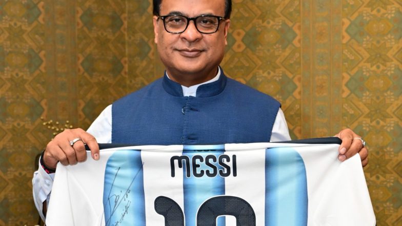 Football Legend Lionel Messi Sends Personalised Signed Jersey to Assam Chief Minister Himanta Biswa