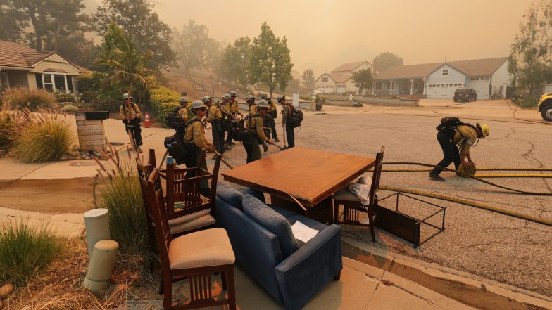 Brush Fire in Southern California's Simi Valley Threatens Homes