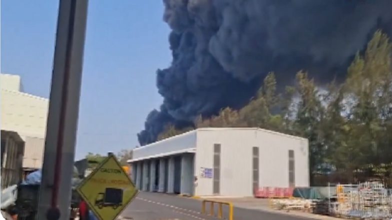 Hyundai Factory Fire: Massive Blaze Breaks Out at Sriperumbudur Manufacturing Plant, Firefighting Efforts Underway (Watch Video)