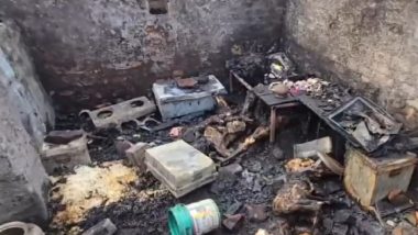 Chhattisgarh Fire: 4 Dead After Massive Blaze Engulfs House in Durg&rsquo;s Kumhari Area, State Govt Announces INR 36 Lakh Total Compensation (Watch Video)