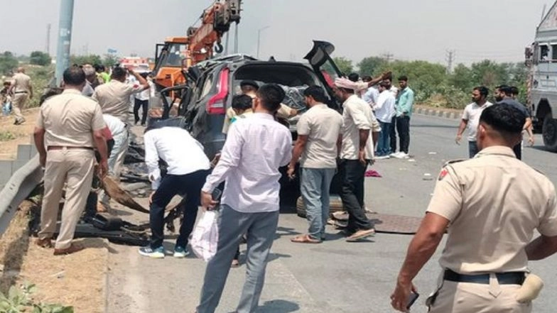 Haryana Road Accident: 5 Killed As Police SUV Crashes on Kundli-Manesar-Palwal Expressway in Nuh