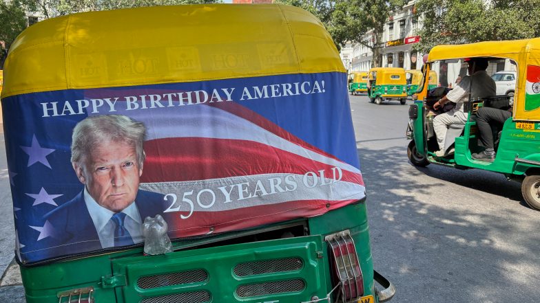 President Donald Trump Makes Surprise Appearance in New Delhi Traffic
