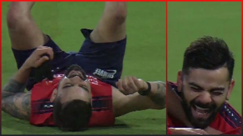 Virat Kohli Goes ROFL, Seen Laughing his Heart Out With RCB Teammates (Watch Video)