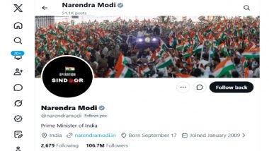 PM Narendra Modi Changes Display Picture on X to &lsquo;Operation Sindoor&rsquo; on Anniversary of Military Operation