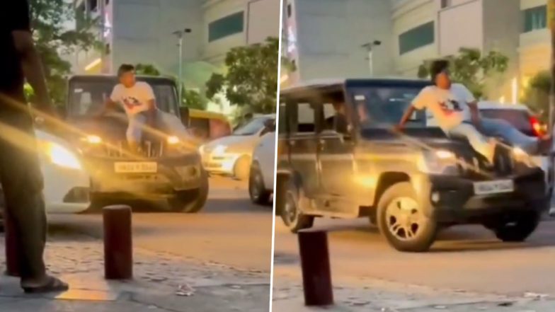 Gurgaon Car Stunt: Youth Performs Stunt on Speeding Bolero Bonnet; Police Investigate
