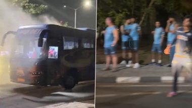 GT Team Bus Catches Fire Due to Short Circuit Post-IPL 2026 Final; Players and Staff Safely Evacuated