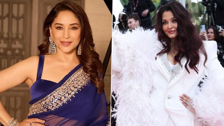 &lsquo;Maa Behen&rsquo; Actress Madhuri Dixit Defends Aishwarya Rai Over Cannes 2026 Look Trolling, Says, &lsquo;She Has Made the Whole Country Proud&rsquo; (Watch Video)