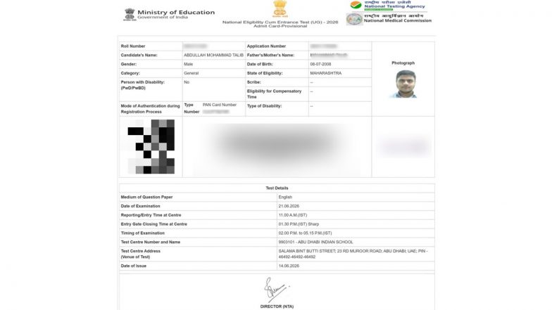 NEET UG Re-Exam 2026: Nagpur Student Allotted Abu Dhabi Exam Centre Due To Admit Card Error, NTA Promises Correction