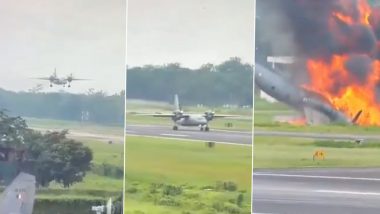 Video Shows Exact Moment IAF AN-32 Plane Crashes During Landing at Assam’s Jorhat Airbase
