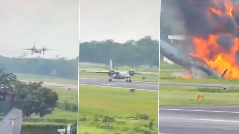 Video Shows Exact Moment IAF AN-32 Plane Crashes During Landing at Assam&rsquo;s Jorhat Airbase