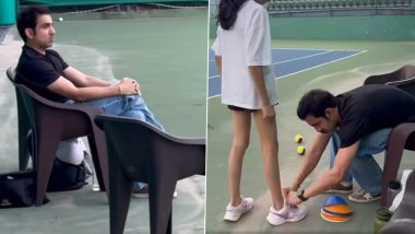 'Good To See a Match Without Coaching the Player!, India Head Coach Gautam Gambhir Relishes Watching Daughter Aazeen Play Tennis