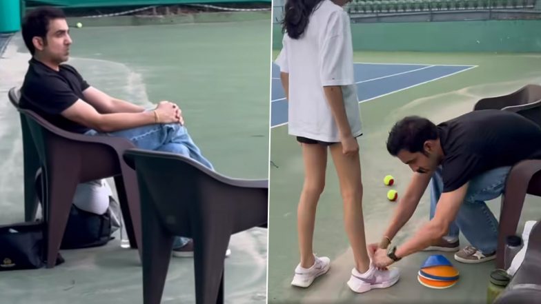 'Good To See a Match Without Coaching the Player!, India Head Coach Gautam Gambhir Relishes Watching Daughter Aazeen Play Tennis