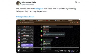 Is Telegram Ban in India Effective? Users Bypass Restrictions With VPNs Ahead of NEET Re-Test