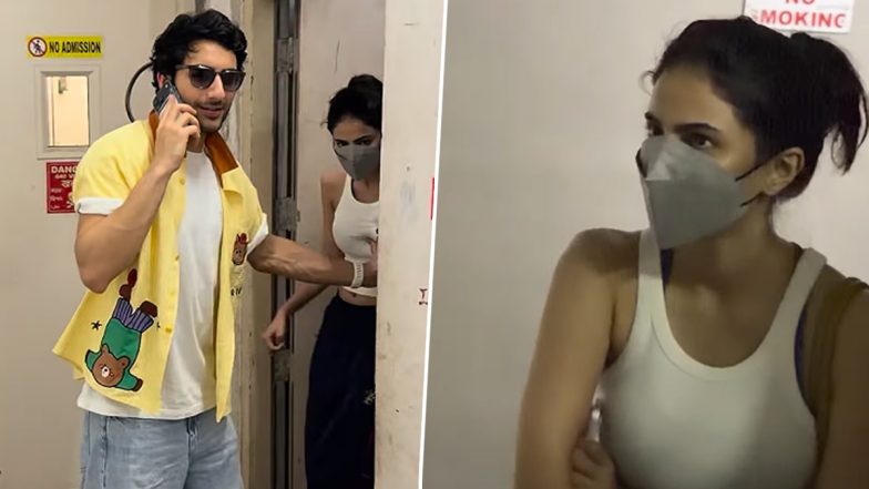 Ibrahim Ali Khan Protectively Pushes Rumoured Girlfriend Palak Tiwari Behind Him As Paparazzi Swarm Them After Movie Date (Watch Viral Video)