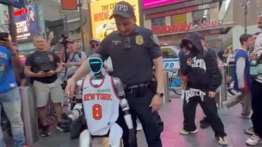 NYC Cops Slap Cuffs on Dance-Crazy Robot Outside Madison Square Garden As Knicks Mania Hits NBA Finals; Viral Video Surfaces