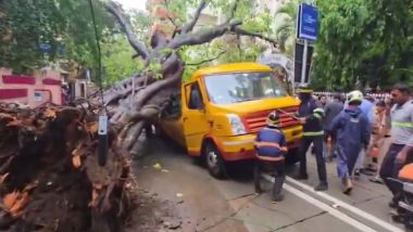 Mumbai: 1 Student Dies, 10 Injured as Tree Falls on School Bus in Chembur (Watch Video)