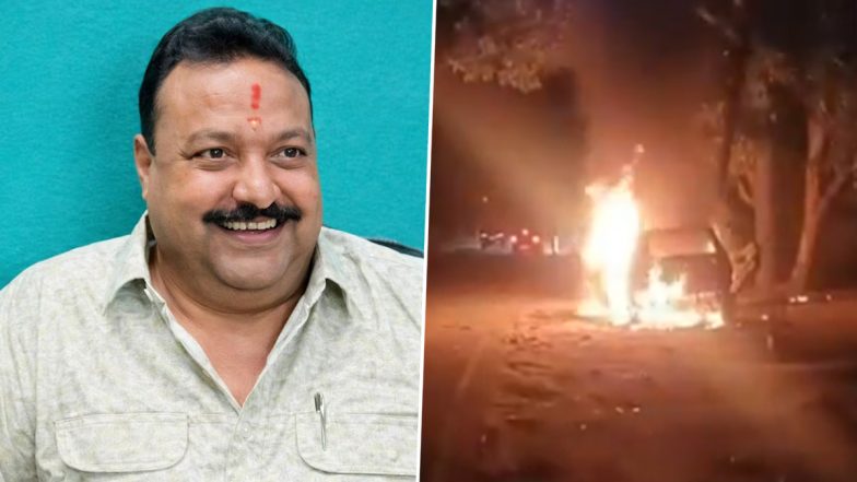 BJP Leader Burnt Alive in SUV: Sand Mining Dispute Turns Deadly, 3 Dead in Chhattisgarh's Koriya (Watch Video)
