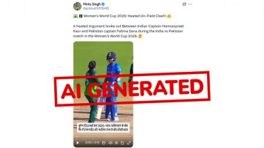Fact Check: Viral Video of 'Harmanpreet Kaur-Fatima Sana Fight' During India vs Pakistan ICC Women's T20 World Cup 2026 is AI-Generated