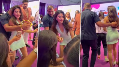 Jacqueline Fernandez&rsquo;s Bodyguard Holds Her Wrist as She Poses With Fans; Angry Netizens Call It &lsquo;Bad Touch&rsquo; (Watch Video)