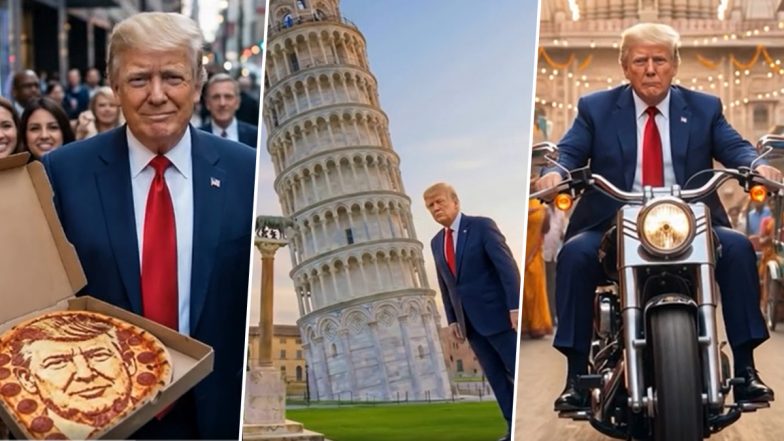 Donald Trump Shares Bizarre AI Music Video of Himself Riding a Lion and Standing on the Moon (Watch)