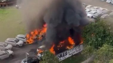 Helicopter Crash in Brazil Video: 6 Killed After 2 Helicopters Collide Mid-Air, Crash Into EV Dealership in Rio de Janeiro