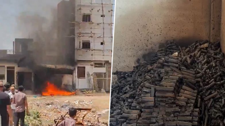Jaipur Firecracker Factory Fire: 8 Dead, Several Injured After Massive Blaze Erupts at Manufacturing Unit in Rajasthan (Watch Videos)