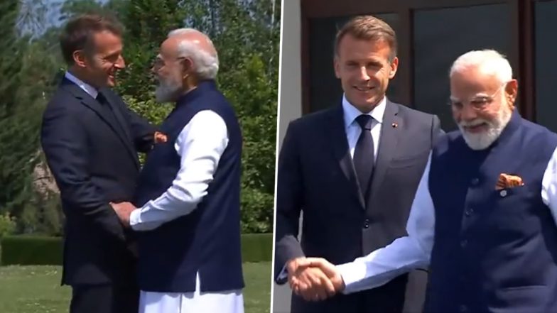 G7 Summit 2026: PM Narendra Modi Interacts With World Leaders, Thanks French President Emmanuel Macron for Welcome (Watch Video)