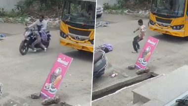Beed Viral Video Shows Speeding Bike Hitting 9-Year-Old Girl Moments After She Gets Off School Bus
