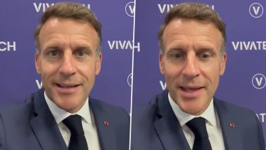 Emmanuel Macron Bids Farewell to PM Narendra Modi in Hindi, Says &lsquo;France-Bharat Ki Dosti Amar Rahe&rsquo; (Watch Video)