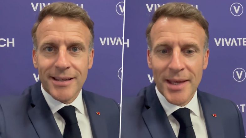 Emmanuel Macron Bids Farewell to PM Narendra Modi in Hindi, Says ‘France-Bharat Ki Dosti Amar Rahe’ (Watch Video)