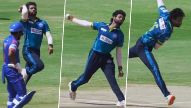 Ajay Dev Goud, Hyderabad e-Champions' Bowler, Goes Viral With Rare Single-Arm Bowling Action in TG20 2026 (Watch Video)