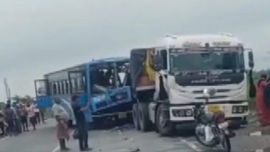 West Bengal Bus Accident: 4 Killed, Dozens Injured as NBSTC Bus Crashes Into Stationary Trailer on NH-27 in Jalpaiguri (Watch Video)